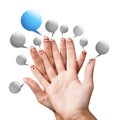 Finger smileys with colorful speech bubbles Royalty Free Stock Photo