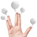 Finger smileys with colorful speech bubbles Royalty Free Stock Photo