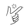 Finger snap icon in doodle style illustration Royalty Free Stock Photo