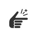 Finger snap icon in flat style. Fingers expression vector illustration on white isolated background. Snap gesture business Royalty Free Stock Photo