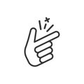 Finger snap icon in flat style. Fingers expression vector illustration on white isolated background. Snap gesture business Royalty Free Stock Photo