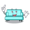 Finger sofa mascot cartoon style