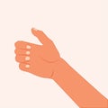 Finger Spelling Letter. Hand with fingers clenched into fist Vector Illustration