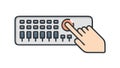 Finger Tapping on Touchpad Keyboard, User Interaction, vector design Generative AI Royalty Free Stock Photo