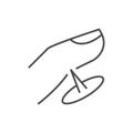 Finger tingling line outline icon