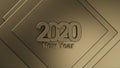 Finger about to press a car ignition button with the text 2020 start. Year two thousand and twenty concept