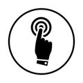 Finger, touch, censor icon. Black vector design