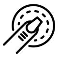 Finger touch sense icon, outline style