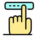 Finger touching button icon color outline vector Royalty Free Stock Photo