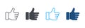 Finger Up Gesture, Best Gesture in Social Media Pictogram. Thumb Up, Like Symbol Collection. Approve, Confirm, Accept