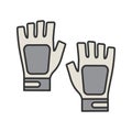 Fingerless gym gloves color icon