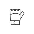 Fingerless sport gloves outline icon