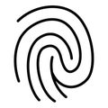 Fingermark fingerprint single isolated icon with outline style