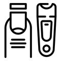 Fingernail clipper icon outline vector. Cut nails tool