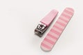 Fingernail clipper and nail file Royalty Free Stock Photo