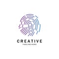 fingerprint abstract logo design for identity, business card, business, company and technology template