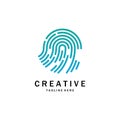 fingerprint abstract logo design for identity, business card, business, company and technology template