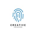 fingerprint abstract logo design for identity, business card, business, company and technology template