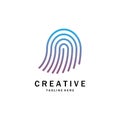 fingerprint abstract logo design for identity, business card, business, company and technology template