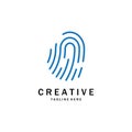 fingerprint abstract logo design for identity, business card, business, company and technology template