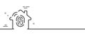 Fingerprint access line icon. House protection sign. Minimal line pattern banner. Vector