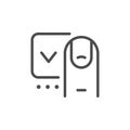 Fingerprint authentication line outline icon