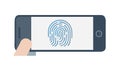Fingerprint Authentication on Mobile Phone Screen, vector design Generative AI Royalty Free Stock Photo