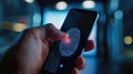 Fingerprint Authentication Technology Ensuring Secure Access to Banking Applications Royalty Free Stock Photo