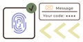 Fingerprint Authentication and Verification Concept with Secure Code Notification Royalty Free Stock Photo