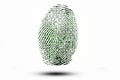 Fingerprint on the background of the binary code Royalty Free Stock Photo