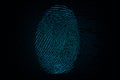 Fingerprint on the background of the binary code Royalty Free Stock Photo