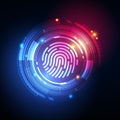 Fingerprint Biometric Identity and Approval Concept. Vector Illustration.