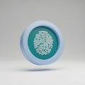Fingerprint Biometric Security Authentication 3DIcon Royalty Free Stock Photo