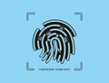 Fingerprint Biometrics authentication icon concept. Passwordless fingerprint identity method without password. Vector