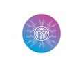 fingerprint circuit icon illustration vector template