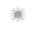 fingerprint circuit icon illustration vector template