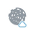 Fingerprint cloud and upload icon vector. isolated illustration symbol Royalty Free Stock Photo