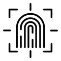 Fingerprint control icon, outline style