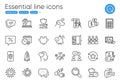 Fingerprint, Correct answer and Calculator line icons. For website, printing and application. Vector