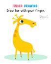 Fingerprint crafts for kids. Play art with funny animals. Book of 10 pages. Vector illustration.