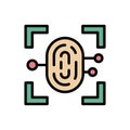 Fingerprint cyber attack icon. Simple color with outline vector elements of hacks icons for ui and ux, website or mobile
