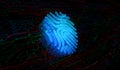 Fingerprint cyber id security and identity symbol digital concept 3d illustration Royalty Free Stock Photo