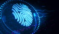 Fingerprint cyber id security and identity symbol digital concept 3d illustration Royalty Free Stock Photo