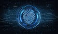 Fingerprint cyber id security and identity symbol digital concept 3d illustration Royalty Free Stock Photo