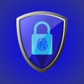 Fingerprint cyber secure icon. Internet security. Data protection privacy concept. Internet security online concept. Cyber