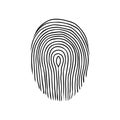 Fingerprint or dactylogram. The evidence in the detective investigation of the crime. Symbol of the protection system
