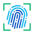 Fingerprint Dactylogram Scanner Vector Sign Icon