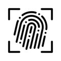 Fingerprint Dactylogram Scanner Vector Sign Icon Royalty Free Stock Photo