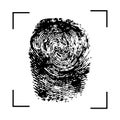 Fingerprint dark scan icon. Fingerprint grey isolated on white background. Vector illustration. Royalty Free Stock Photo