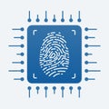 Fingerprint data protection vector illustration